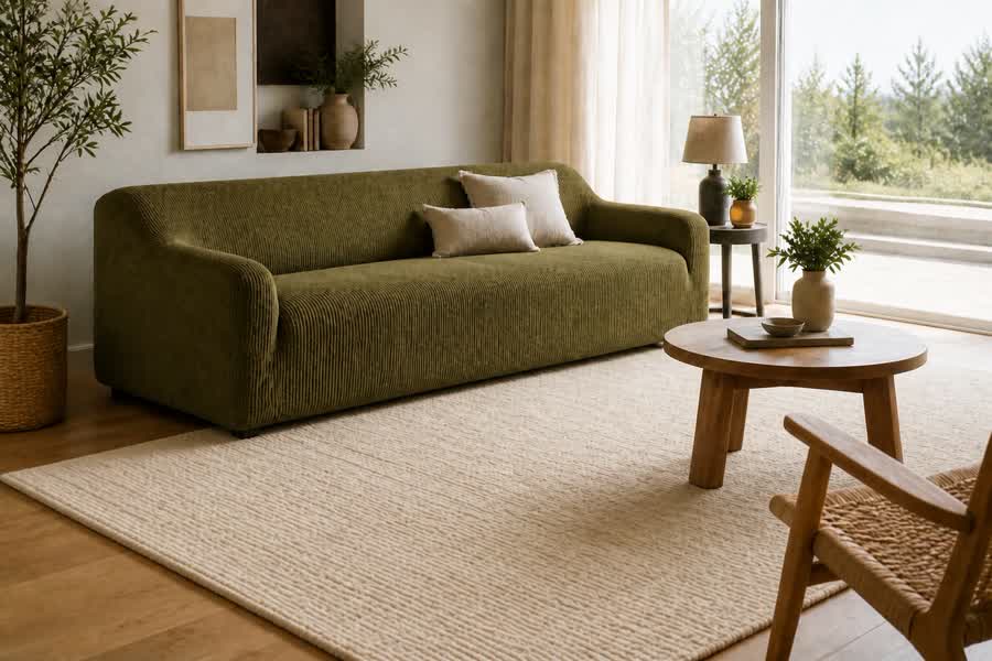 Krem Soft Dokuma Salon Halısı 160x230